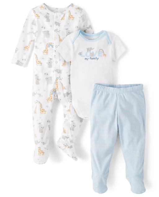 Baby Boys Long Sleeve Animal Print Take Me Home 3Piece Set The