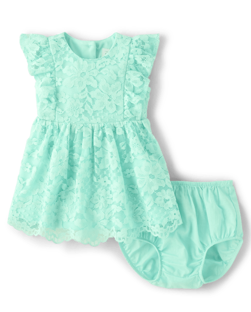Baby Girls Mommy And Me Sleeveless Lace Woven Fit And Flare Dress
