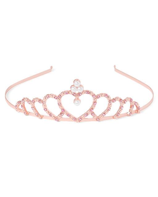 Girls Jeweled Heart Tiara Headband - METALLIC | The Children's