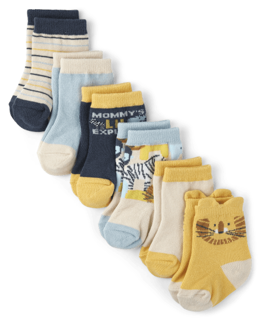 Babies' Two Tone Solid Socks 6 Pair Pack-undefined