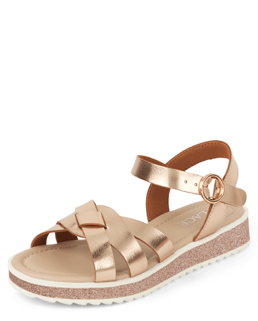 Jazlyn Metallic Chunky Flatform Sandals - Singapore