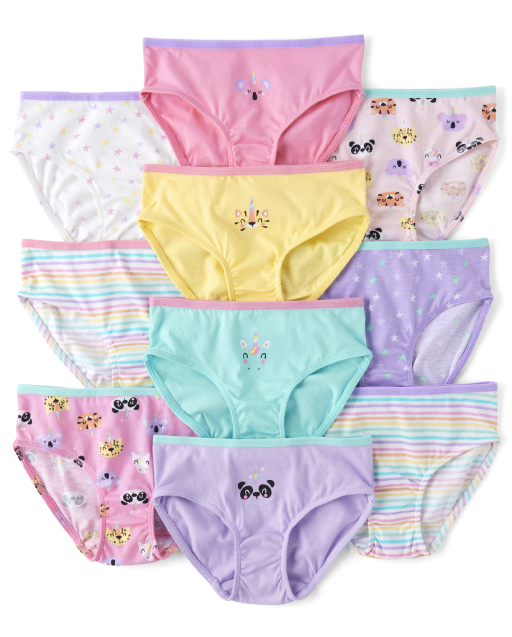 The Children's Place Toddler Girls Animal Briefs 10-Pack