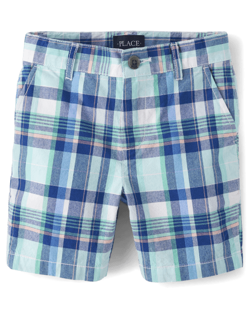 Boys Plaid Woven Chino Shorts BLUE The Children s Place CA