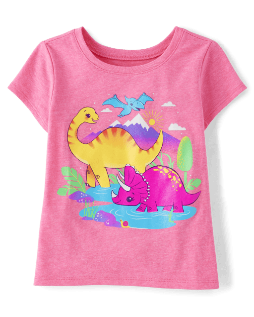 Kids Toddler Baby Girls Spring Summer Print Dinosaur Cotton Short Sleeve  Tshirt Shorts Outfits Clothes Baby Girl Name Brand Clothes Clothes for Girls