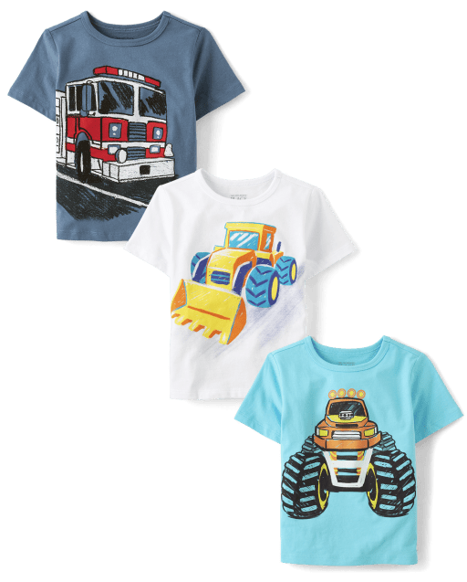 Toddler Boy Casual Vehicle Print Short-sleeve Tee