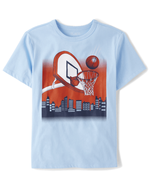 Boys Short Sleeve Basketball Graphic Tee The Children's Place DAYBREAK