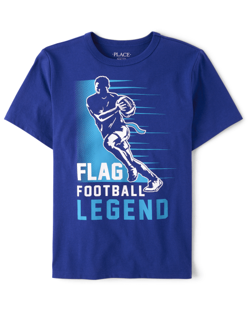 Boys Short Sleeve Flag Football Graphic Tee - BLUE | The