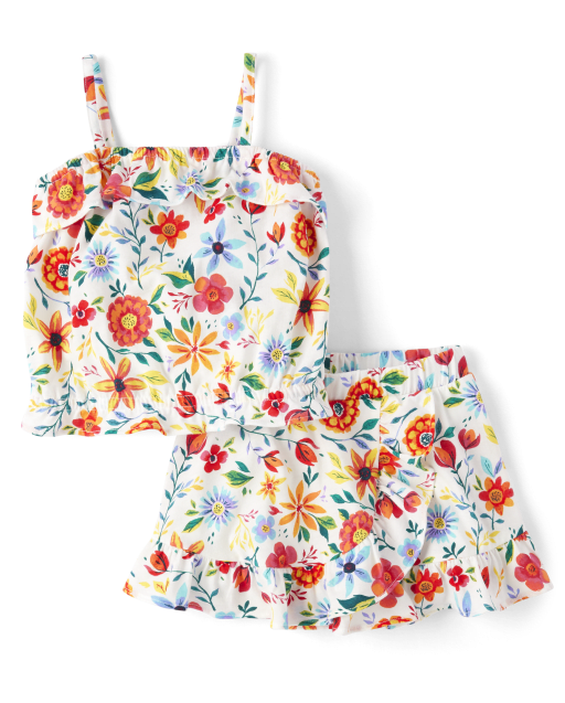 Amazon.com: CHILDRENSTAR Girls Short Sets Tie Knot Tank Top