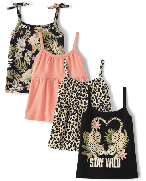 Toddler Girls Mix And Match Sleeveless Leopard Tank Top 4