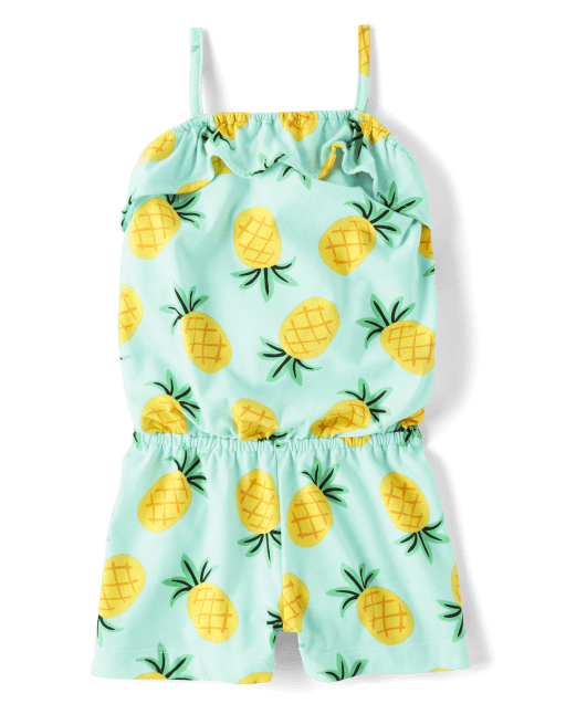 Baby And Toddler Girls Mix And Match Sleeveless Pineapple Print