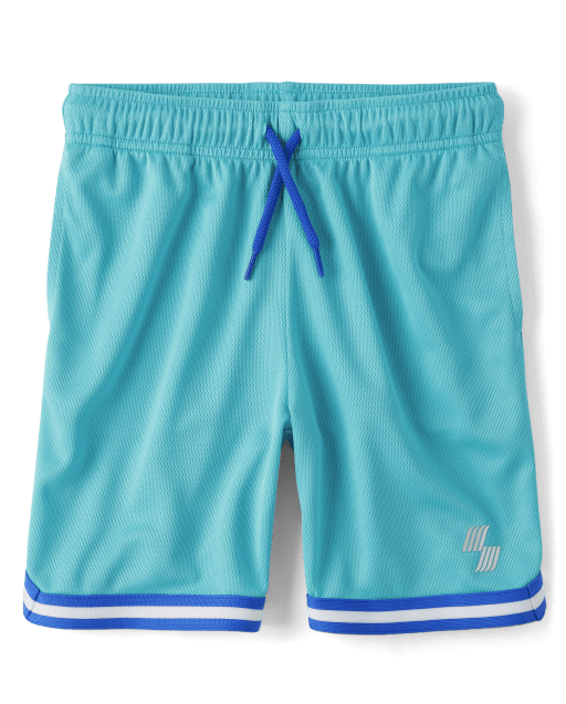 Little Kids' Mesh Basketball Short in Blue Boston