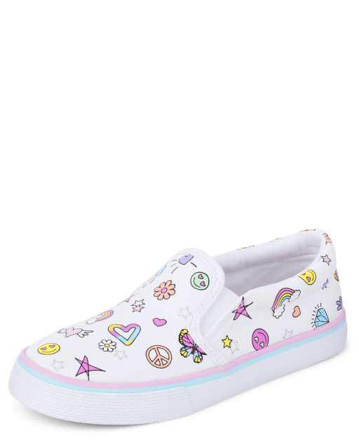 Girls Doodle Slip On Sneakers WHITE The Children s Place CA