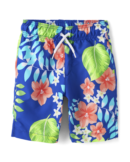 Boys Dad And Me Tropical Print Swim Trunks COOL COBALT The Children s Place