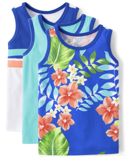 Baby And Toddler Boys Mix And Match Sleeveless Tropical Tank