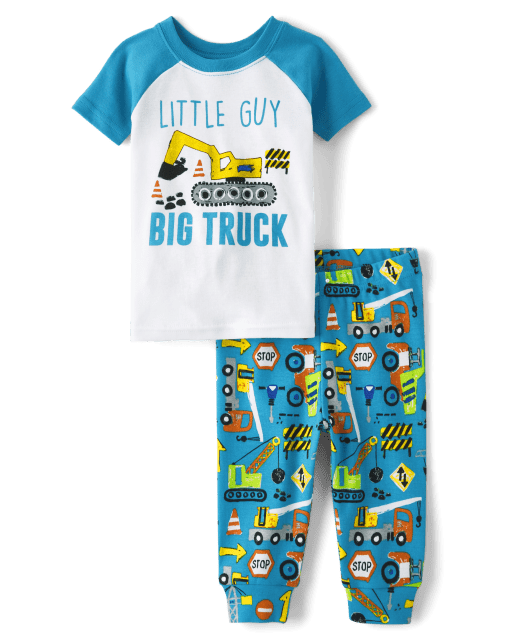 Baby And Toddler Boys Short Raglan Sleeve Construction Snug Fit Cotton Pajamas BLUE The Children s Place CA