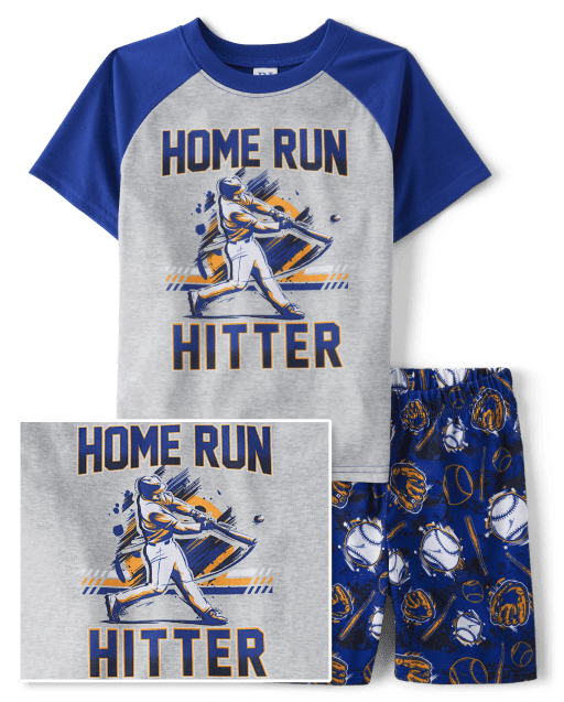 Boys Short Raglan Sleeve Home Run Hitter Pajamas YELLOW The Children s Place CA