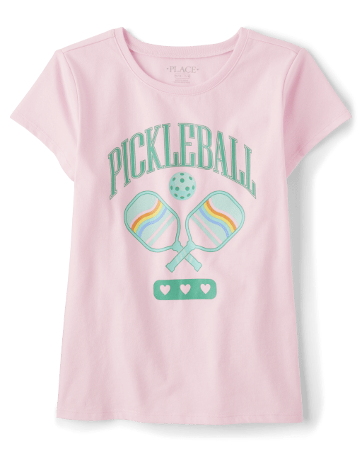 Girls Short Sleeve Pickleball Graphic Tee - CAMEO | The Children's Place