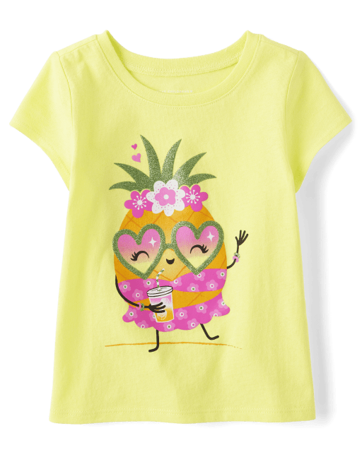 Baby And Toddler Girls Short Sleeve Pineapple Graphic Tee YELLOW The Children s Place