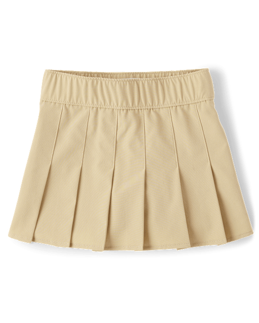 ★ Margarin Fingers★ LOW RISE PLEATS SKORTS (BEIGE) Adorable Style Mid Rise Button Pleated Mini Skirt | Windsor