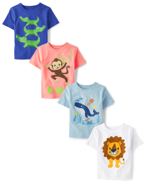 Baby And Toddler Boys Short Sleeve Animal Graphic Tee 4-Pack - MULTI | The  Children's Place