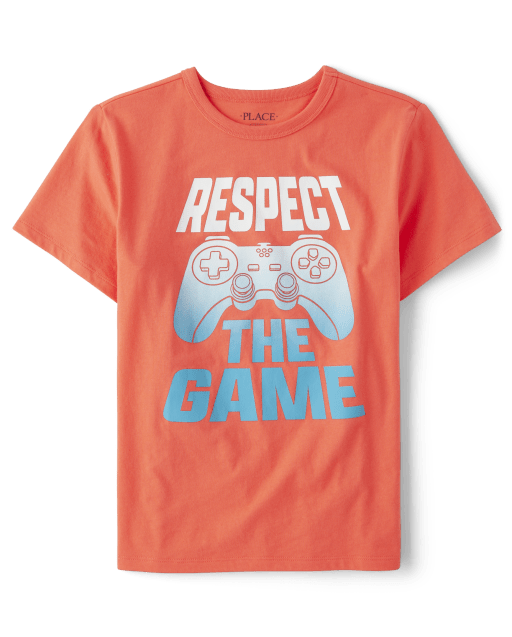 Boys Short Sleeve Respect The Game Graphic Tee - ORANGE | The