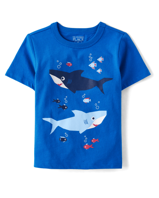 Baby And Toddler Boys Shark Graphic Tee - Chargerblu