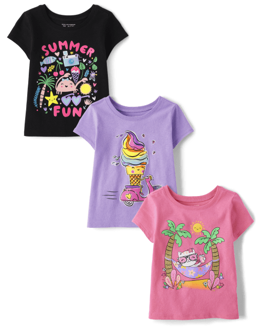 Spider Web Graphic Print Kids Casual 6 Month To 6 Year Summer Time Babies T-shirt Set main image 0
