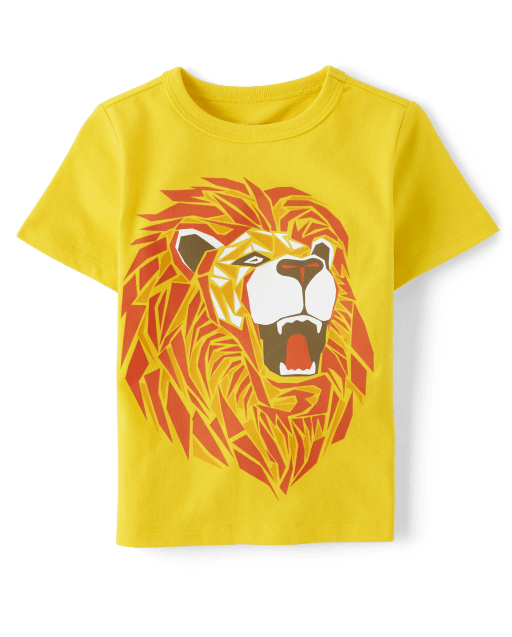 Baby And Toddler Boys Short Sleeve Lion Graphic Tee - YELLOW | The