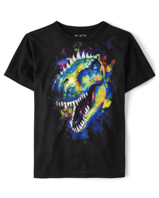 ★MUCENT★ Dino Printing Short Sleeve Tee P00000MC Boys Short Sleeve Dino Graphic Tee - YELLOW | The Children's