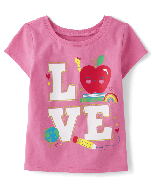 Camiseta de manga corta con gráfico Love Apple para bebés y Camiseta de manga corta con gráfico Love Apple para bebés y