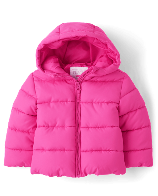 Girls pink padded jacket sale