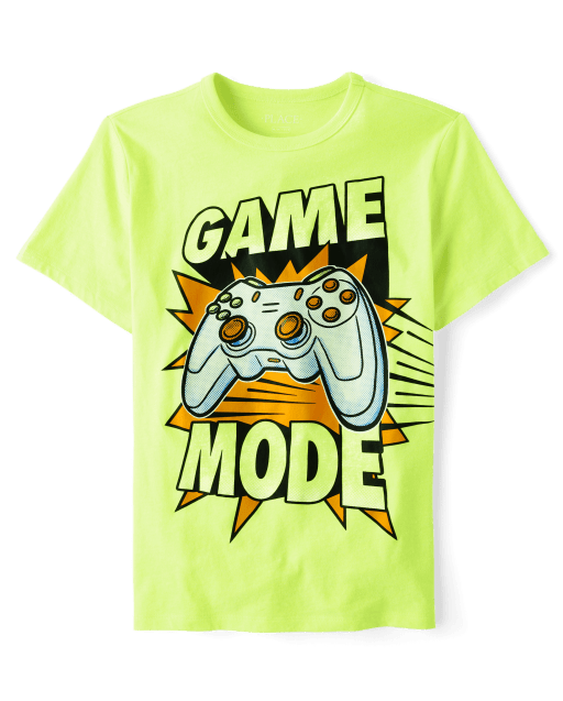 Boys Short Sleeve Game Mode Graphic Tee - YELLOW | The