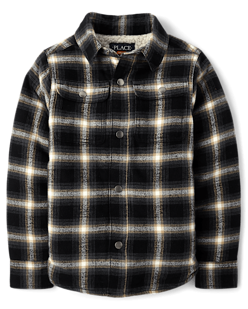 Boys sherpa lined flannel deals