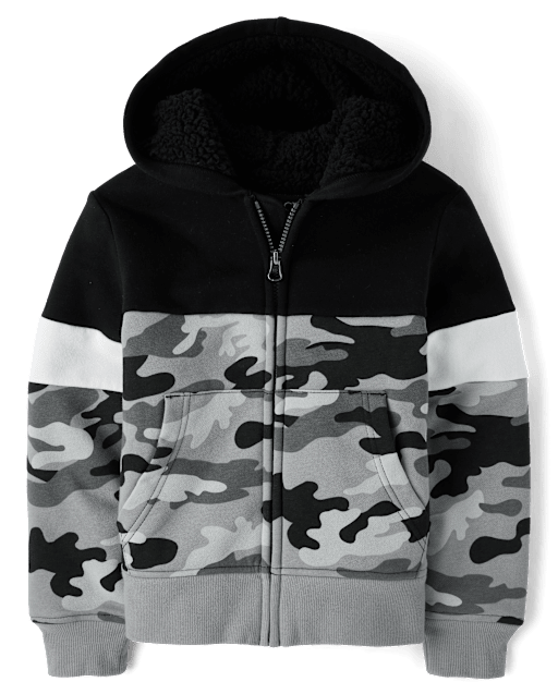 Camo boys hoodie on sale