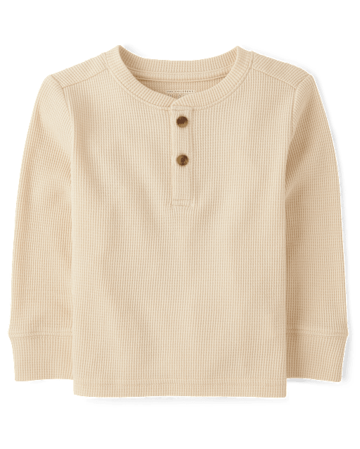 Baby And Toddler Boys Long Sleeve Thermal Henley Top HAY STACK The Children s Place CA