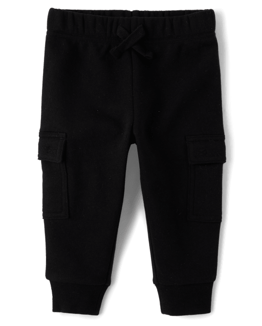 Baby And Toddler Boys Active Fleece Cargo Jogger Pants BLACK The Children s Place