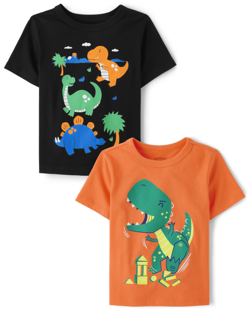 Baby And Toddler Boys Short Sleeve Dino Graphic Tee 2 Pack MULTI CLR The Children s Place