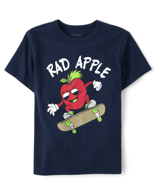 Boys Short Sleeve Rad Apple Graphic Tee - BLUE | The