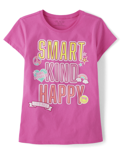 Camiseta de manga corta con estampado Smart Kind Happy para Camiseta de manga corta con estampado Smart Kind Happy para