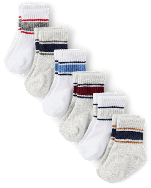Baby Boys Striped Midi Socks 6-Pack - Multi