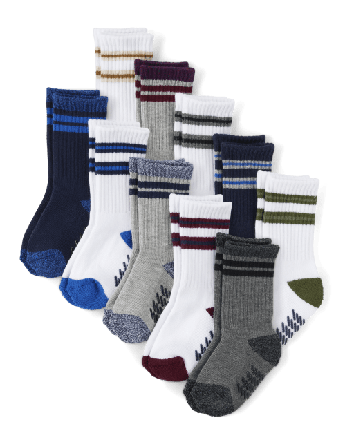 Gildan Cotton Crew Socks, 10 Pair Men's Cotton