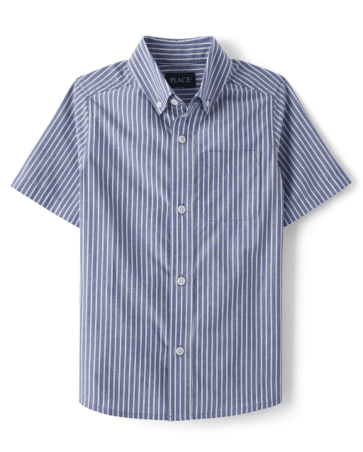 【WHO.A.U】Steve Boy Fit Striped Short Sleeve Shirt 2color WHO.A.U】Steve Boy Fit Striped Short Sleeve Shirt 2color