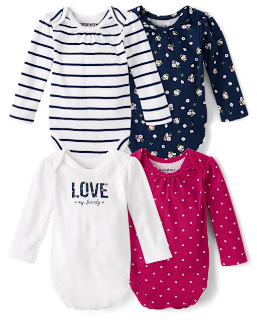 Baby Girl Bodysuits 4-Pack Baby Girl Cotton Camisole Bodysuits