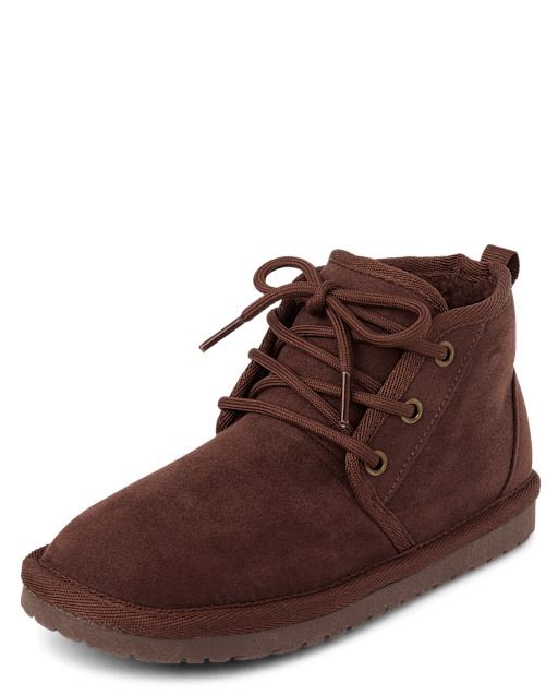 Boys Lace Up Teddy Boots BROWN The Children s Place