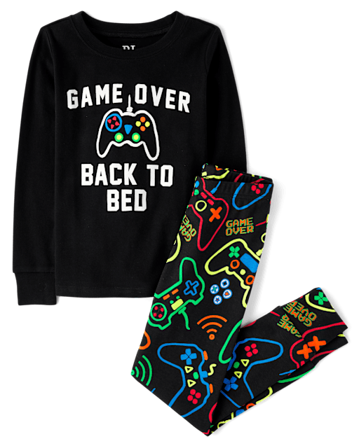 Boys Long Sleeve Glow In The Dark Video Game Snug Fit Cotton Pajamas GREEN The Children s Place CA