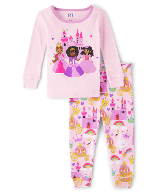 Baby And Toddler Girls Long Sleeve Princess Snug Fit Cotton Pajamas PINK The Children s Place CA