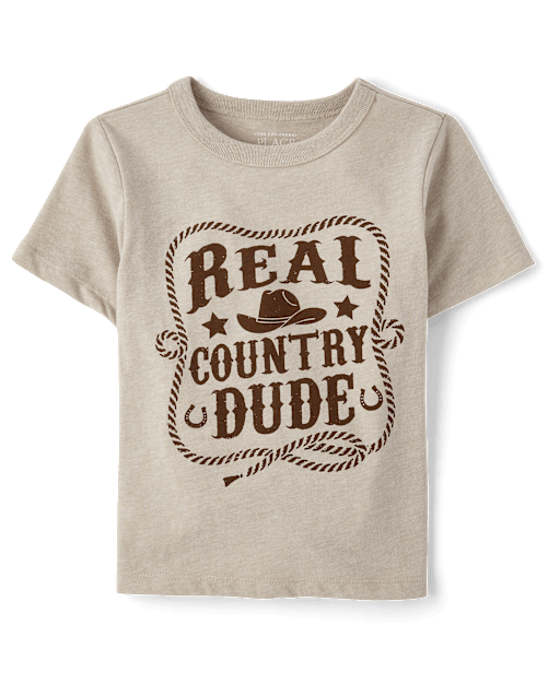 Baby And Toddler Boys Short Sleeve Real Country Dude Graphic