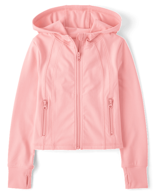 Girls Active Long Sleeve Zip Up Hoodie PINK The Children s Place