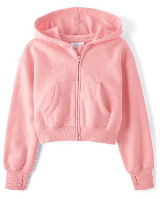 Fleece cropped pullover discount