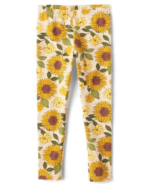 Sunflower print leggings 2025